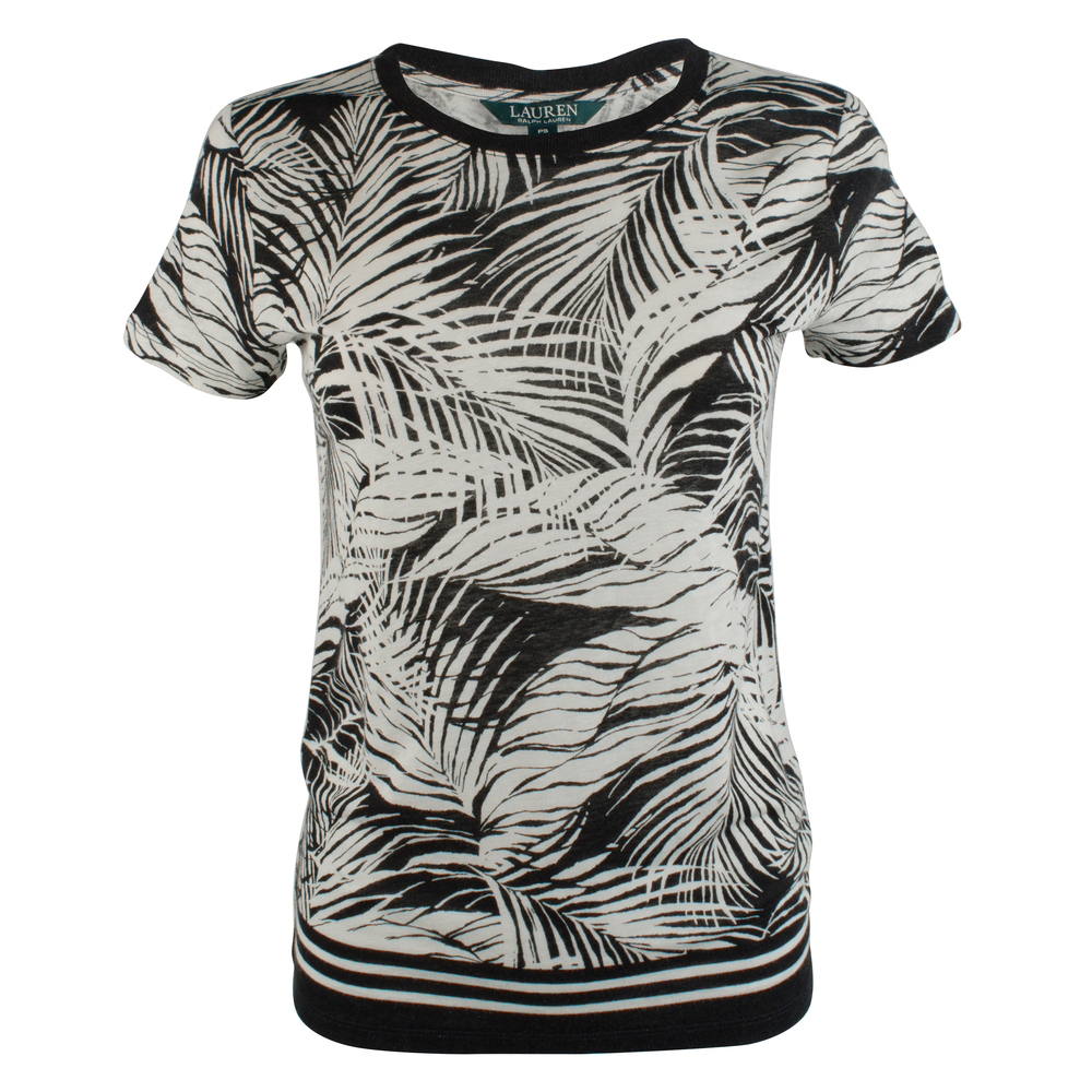Customer Return Women's Plus Palm Linen Blend Shirt-B-1X